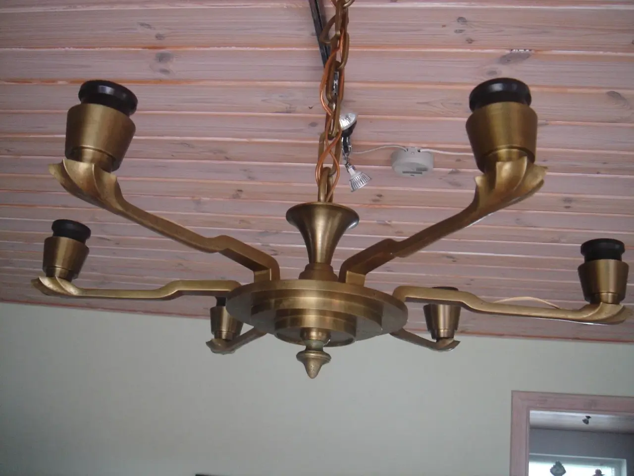 Billede 1 - Loftlampe i massiv messing