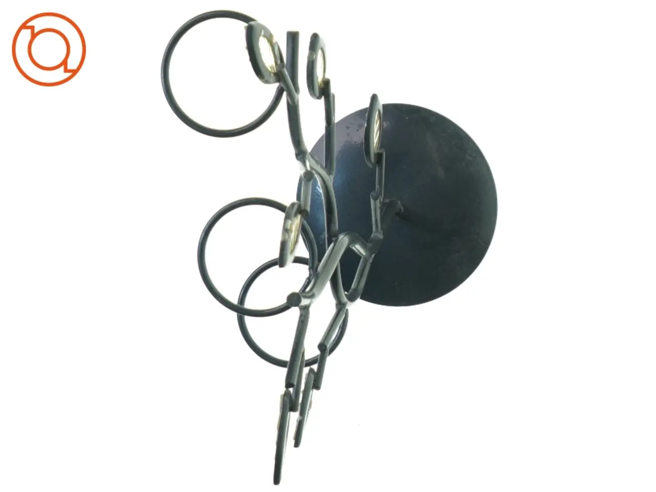 Billede 4 - Metal Lysestage Træ med lysegule facetslebede blade til fyrfadslys (str. 30 x 11 cm)