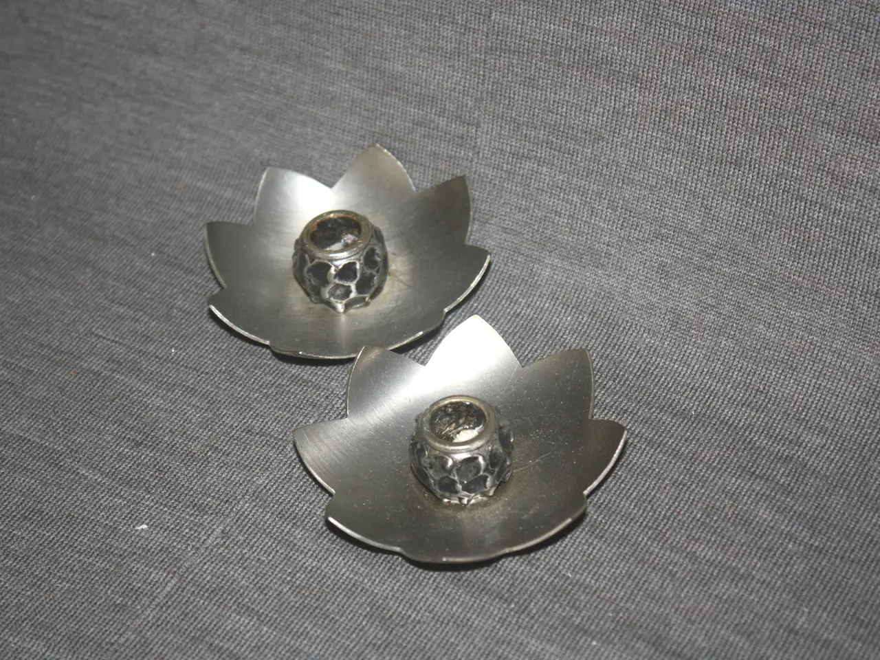 Billede 1 - Tin Perletinn made in Norway 2 små lysestager