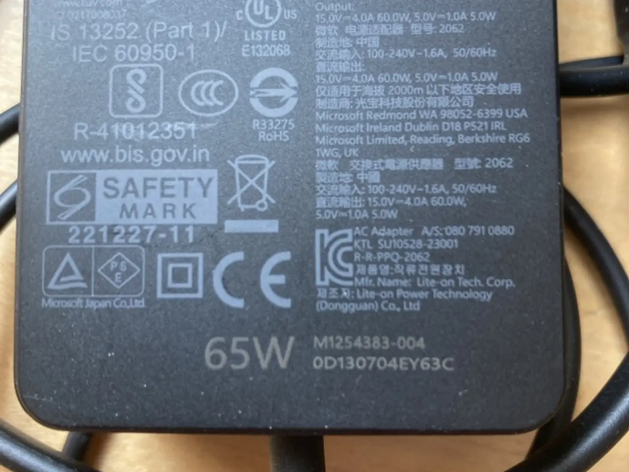 Billede 2 - Microsoft Surface oplader 65 W