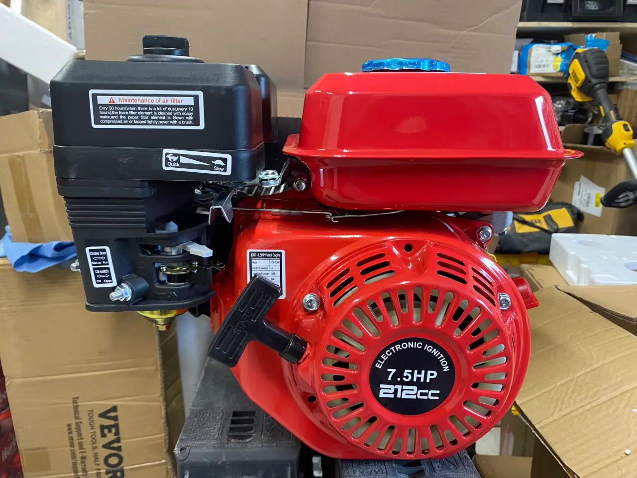 Billede 1 - Motor 7.5 hk benzin ny med vandret Aksel 20 mm