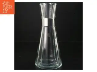 ROSENDSHL Glaskaraffel med metalbånd fra Rosendahl (str. Ø 8 cm løngde 26 cm)