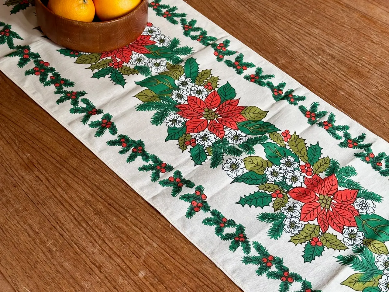 Billede 1 - Retro bordløber m print, 127 x 33 cm