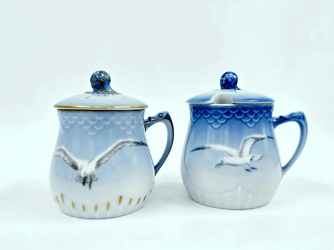 Billede 2 - Mågestel Sennepskrukke/Cremekop Porcelæn