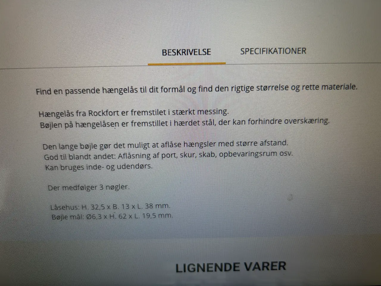 Billede 4 - Ny ubrugt hængelås 