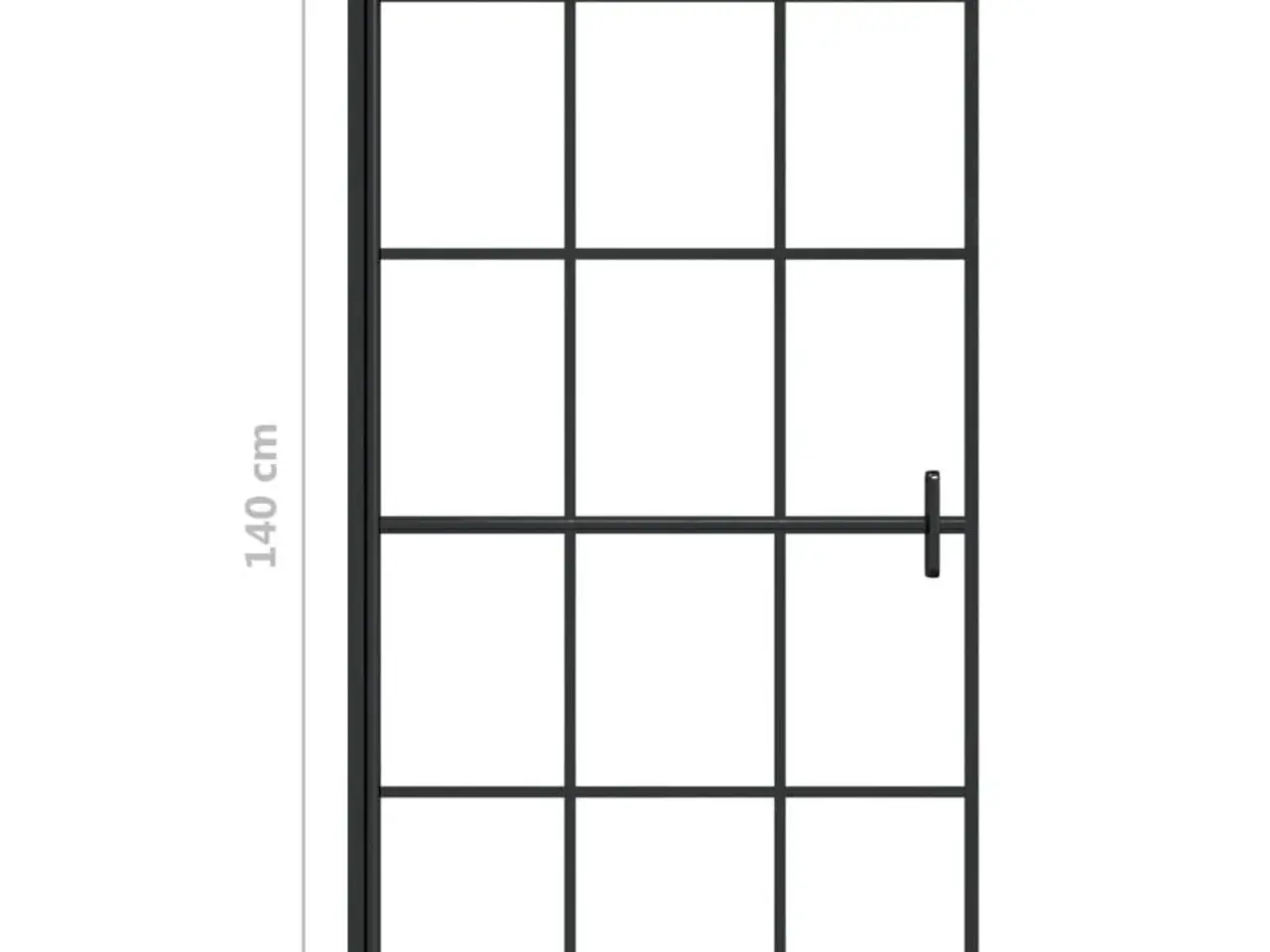 Billede 5 - Bruseafskærmning 80 × 140 cm i sikkerhedsglas - sort ramme