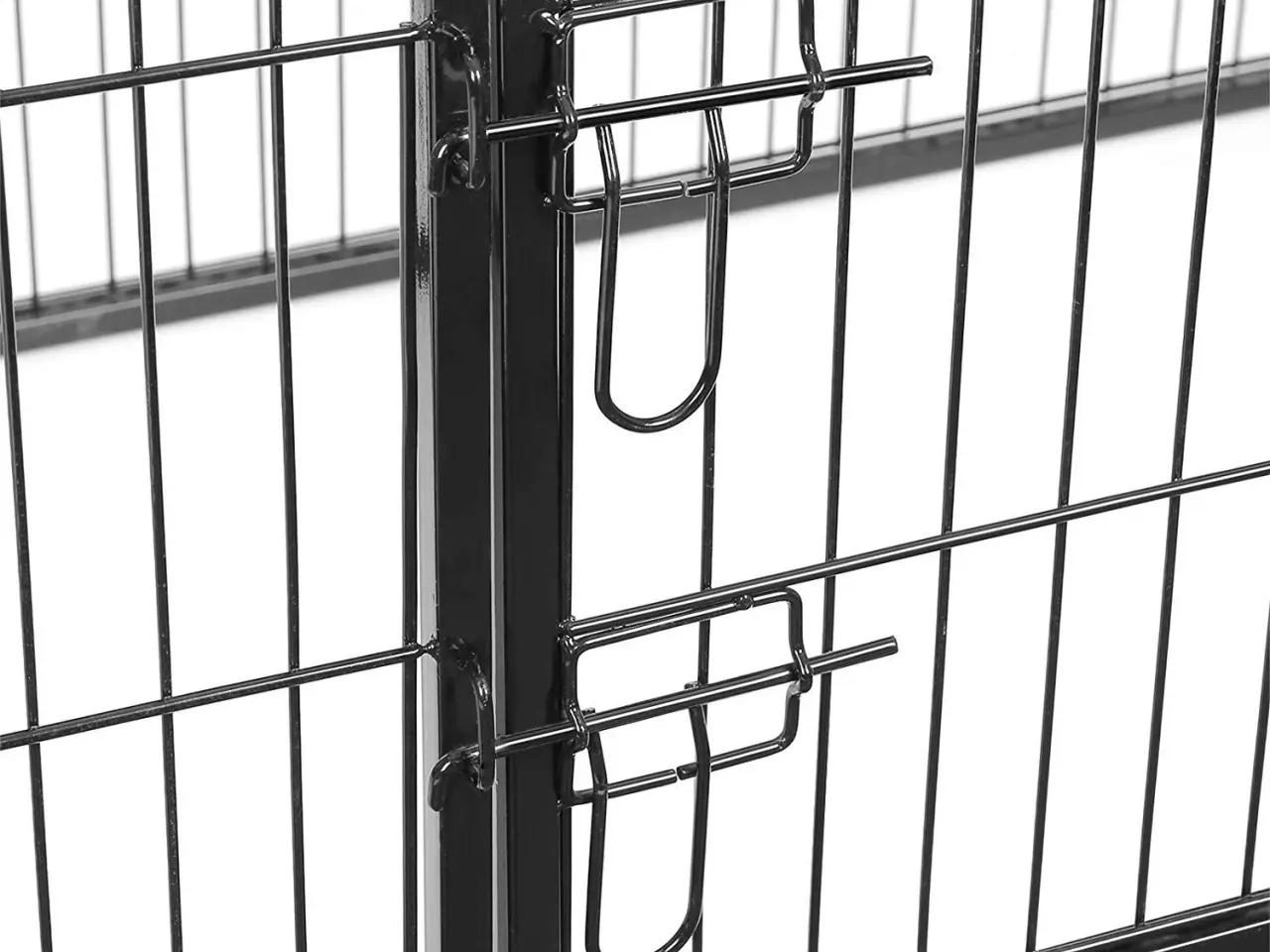 Billede 4 - Hvalpe løbegård i metal - sort, 122 × 80 × 70 cm (PPK04BK)