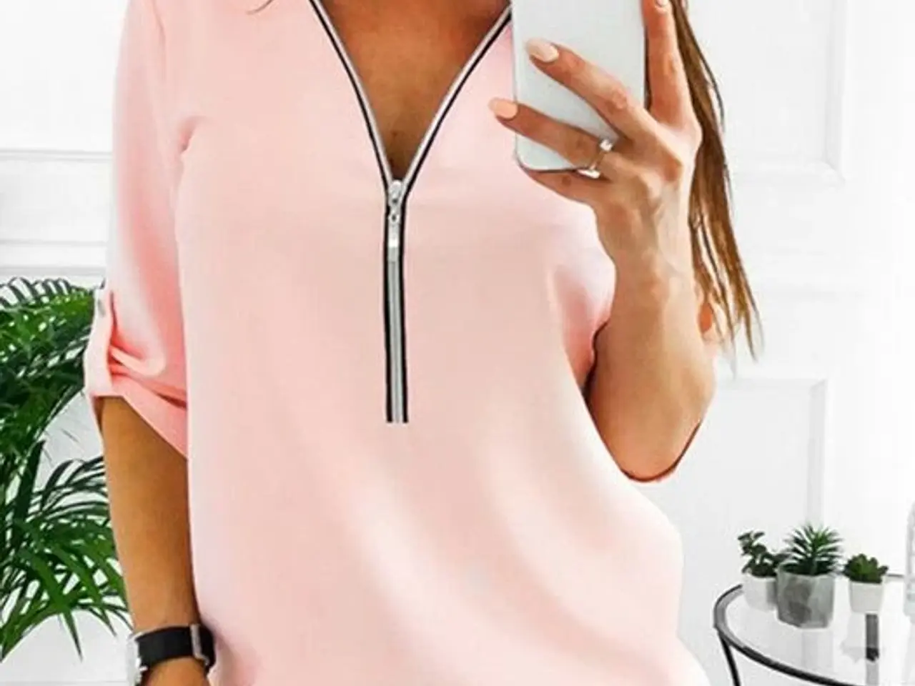 Billede 1 - bluser med lynlås I XL størrelsen=Medium.i3 farver