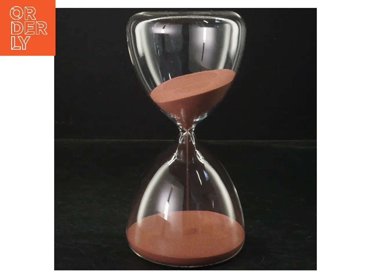 Billede 1 - Timeglas i glas med rødt sand (str. 20x9 cm)