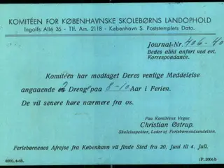 Komiteen for Københavnnske skolebørns Landophold - Helsagskort u/n - Brugt