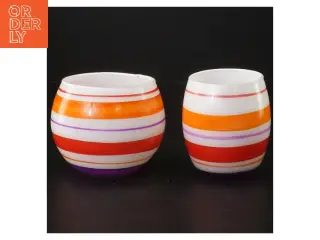 Farverige stribede vaser (str. 9,5 & 9 cm)