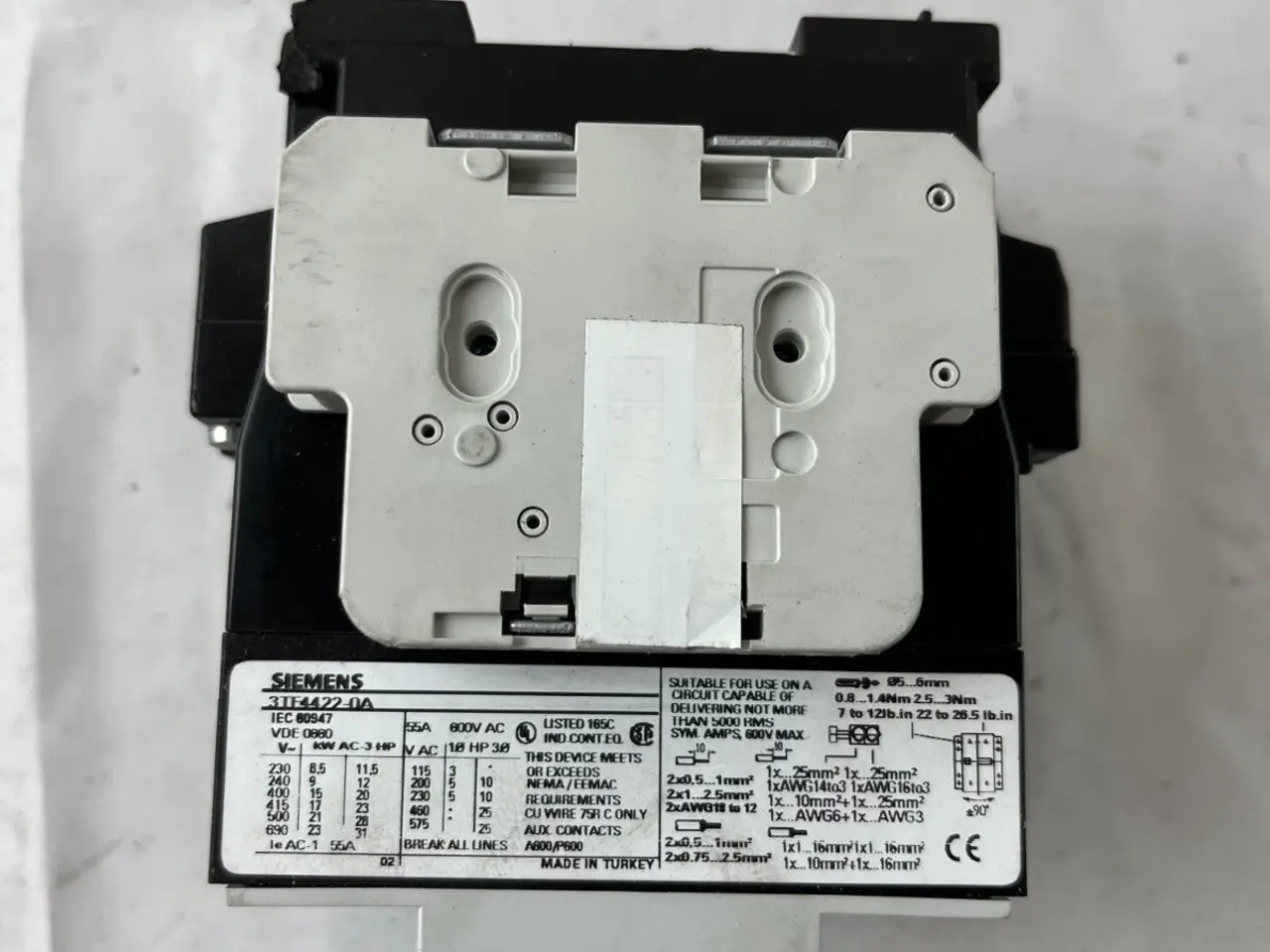 Billede 5 - Siemens 3TF44 kontaktor 3P w/ 3TY7561-1AA00 Aux