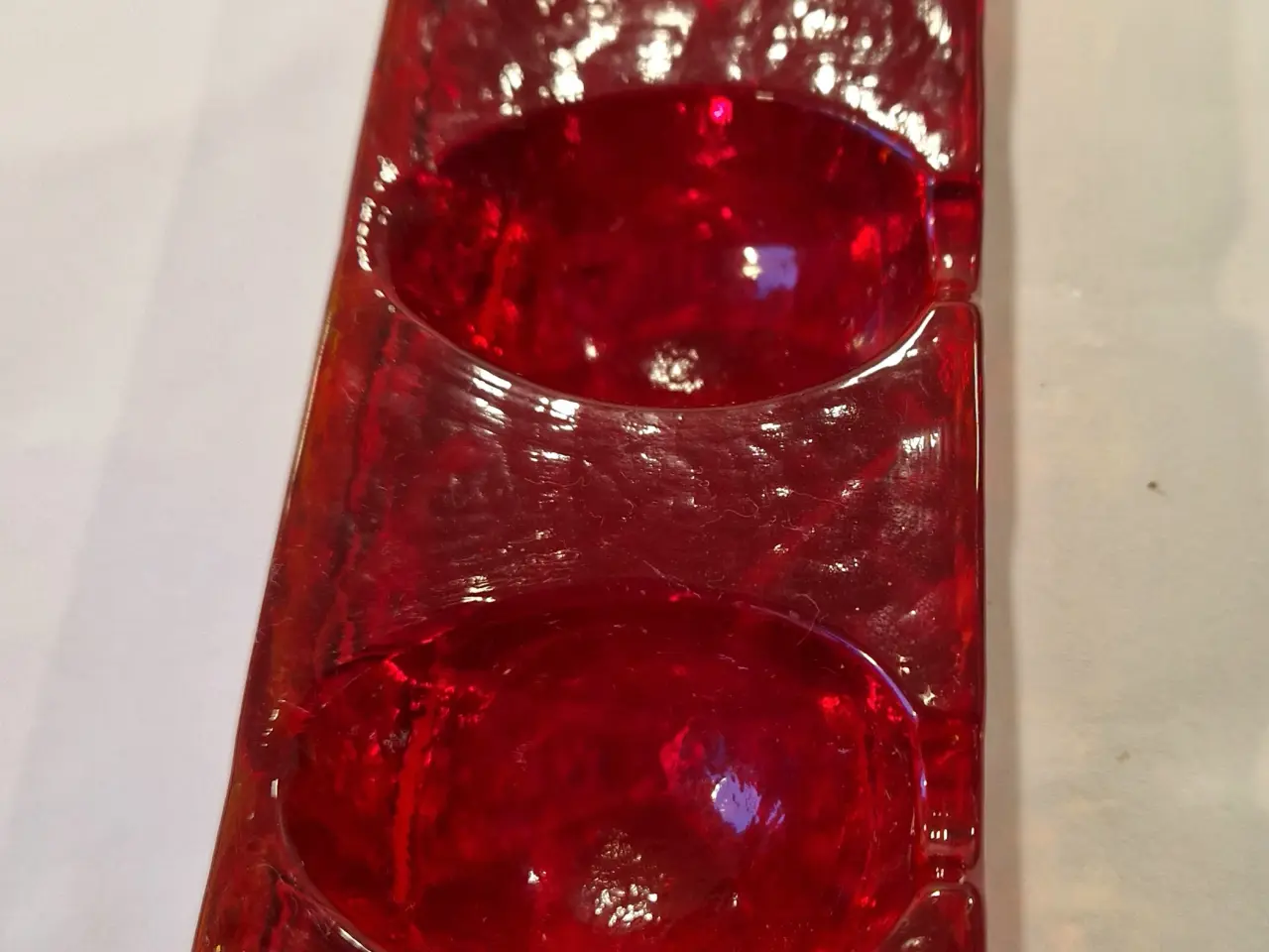 Billede 4 - Holmegaard pibeholder I rødt glas