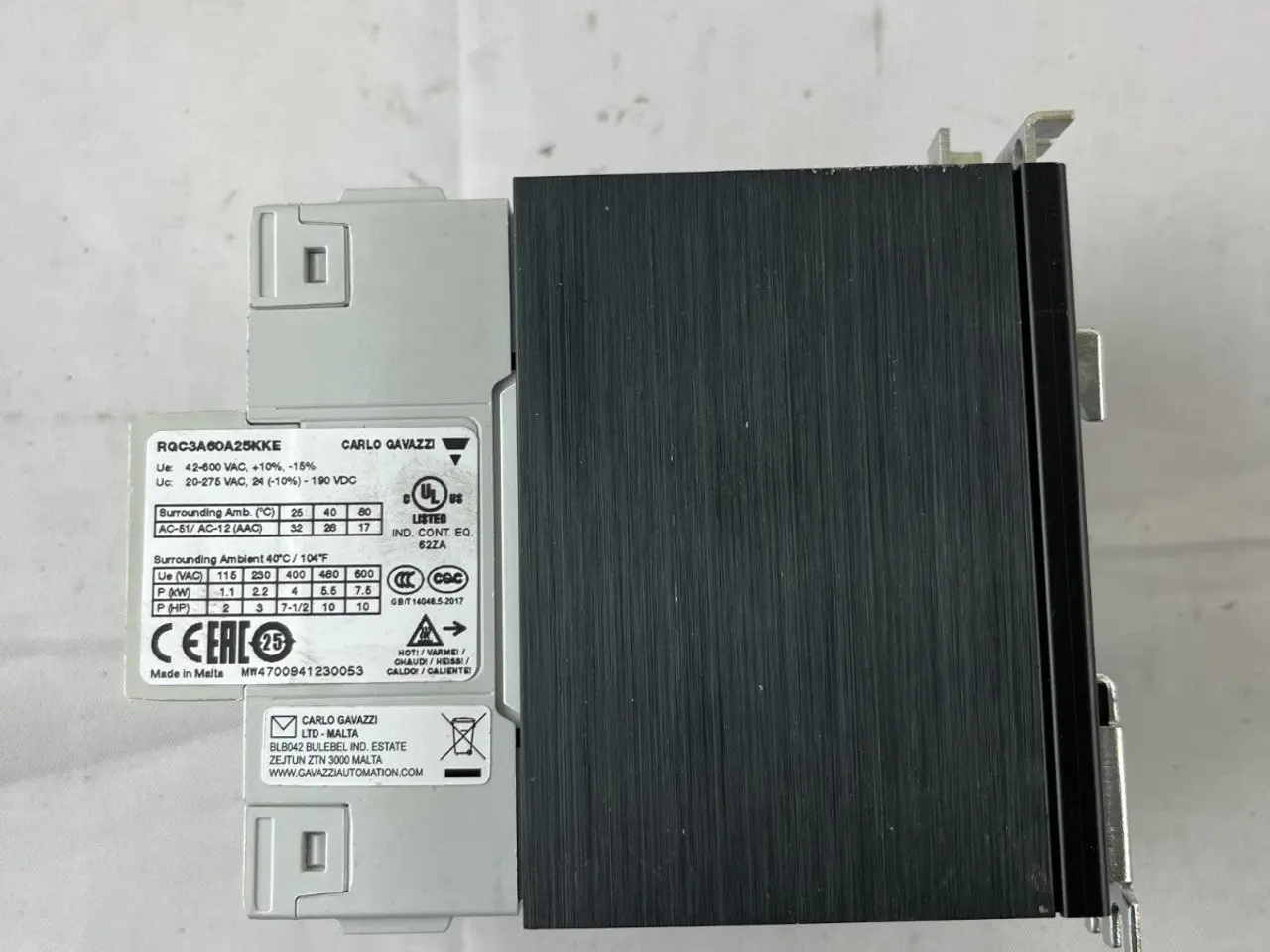 Billede 4 - Carlo Gavazzi RGC3A60A25KKE 3-Phase Solid State