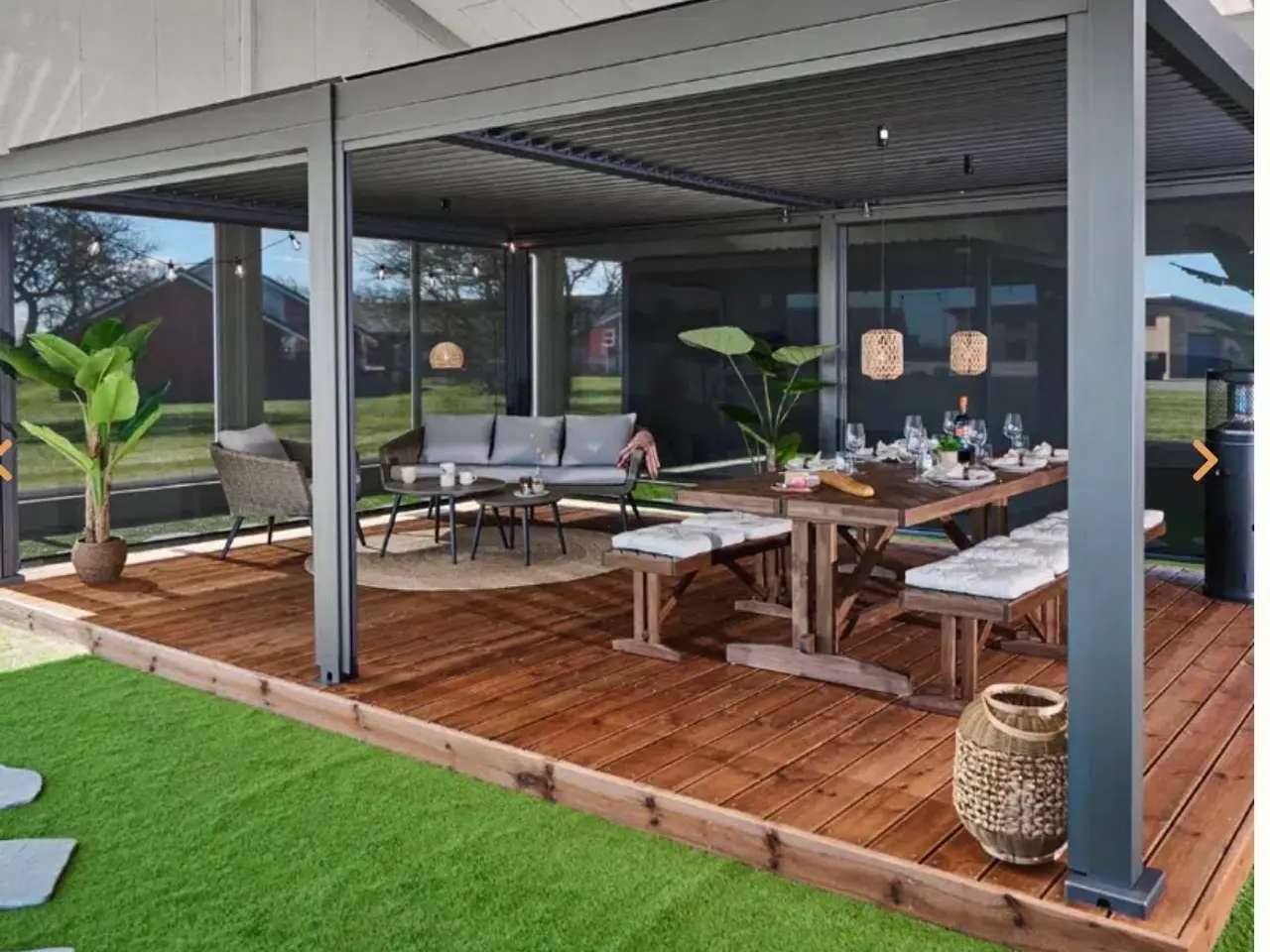 Billede 3 - Udvendig rullegardin/ pergola skærm 4 m