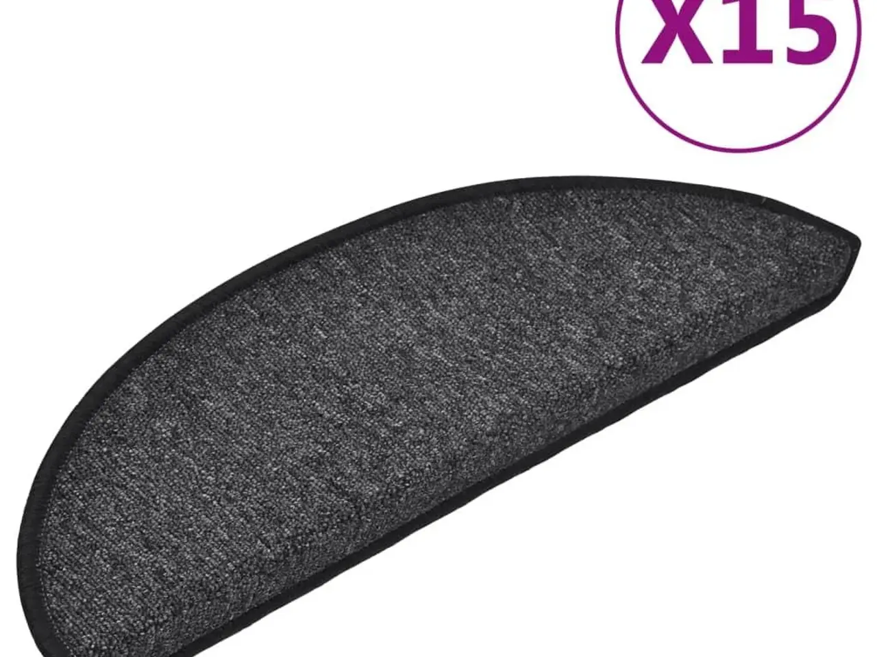 Billede 2 - Trappemåtter 15 stk. 56x17x3 cm antracit halvrund