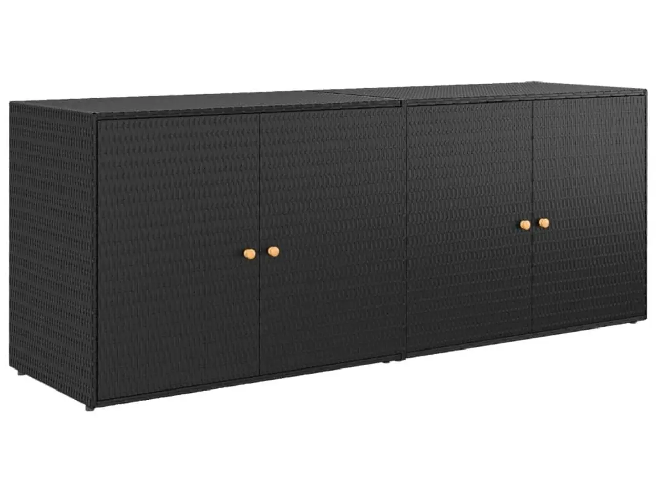 Billede 2 - Haveskab i polyrattan - sort, 198 x 55,5 x 80 cm