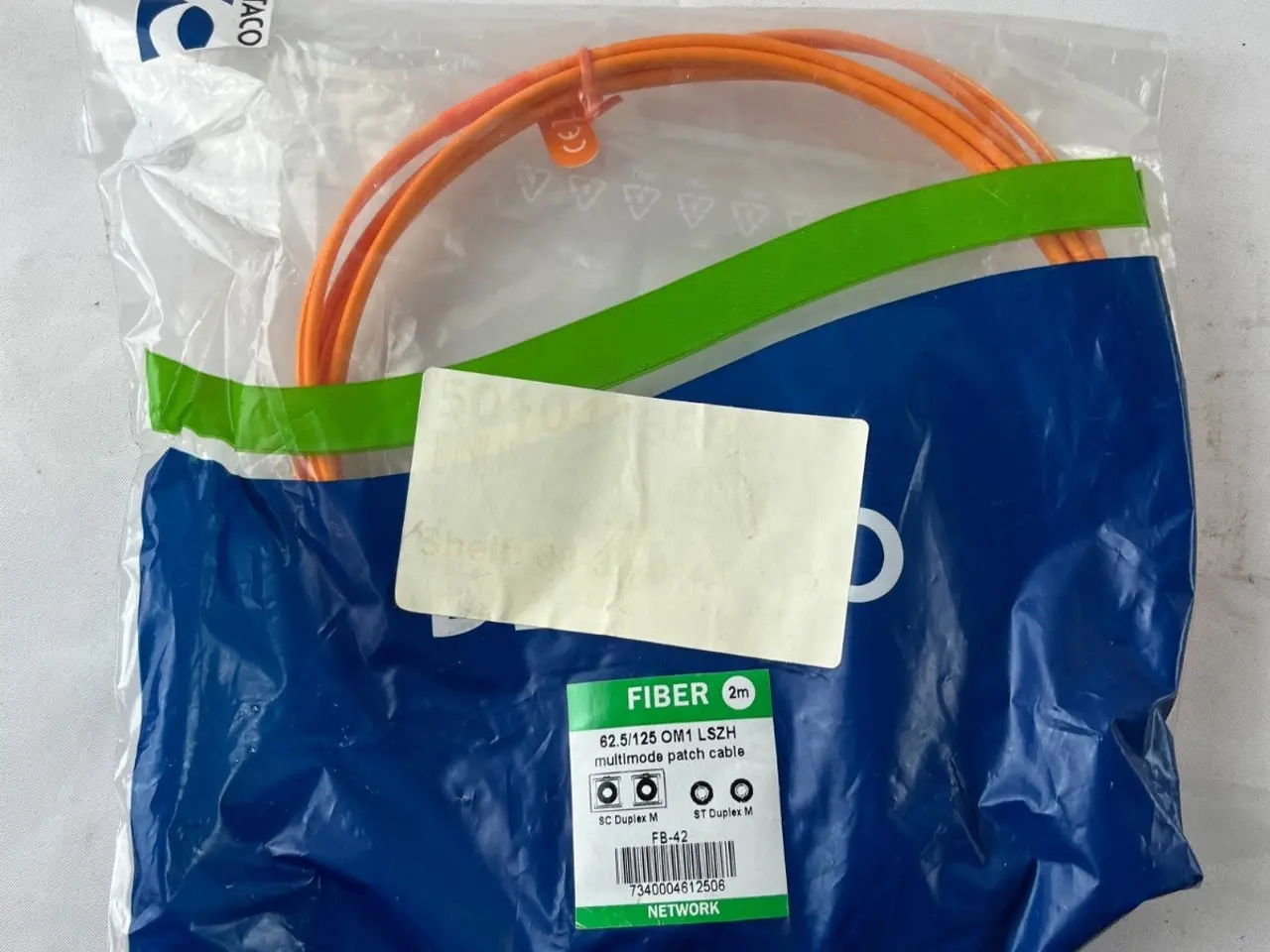 Billede 3 - 62.5/125 OM1 Fiber Patch kabel 2m SC Duplex to ST