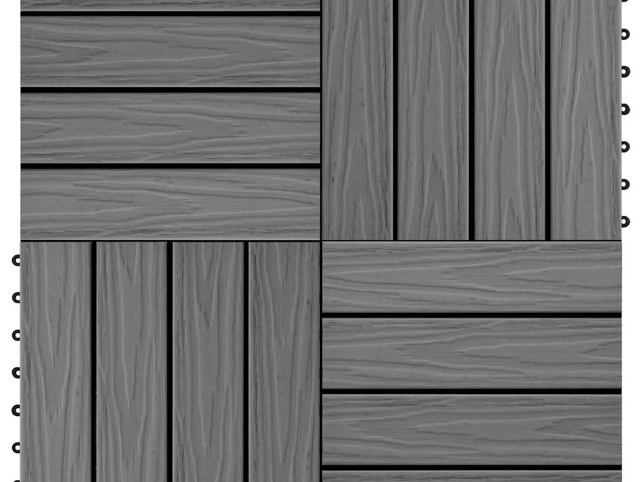 Billede 5 - Terrassefliser i WPC med 3D-design - 11 stk, grå, 30 × 30 cm