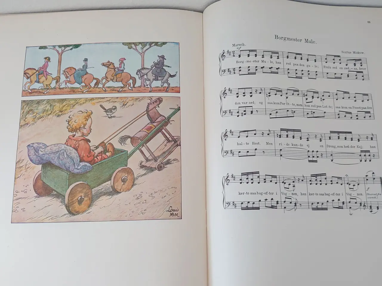 Billede 2 - 3 stk "Vore Børnesange" ill. Louis Moe m.fl.