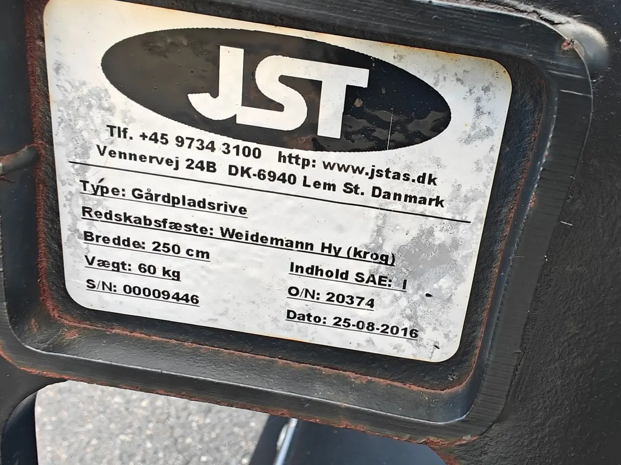 Billede 5 - JST Gårdrive 2,5 meter Weidemann krogfæste