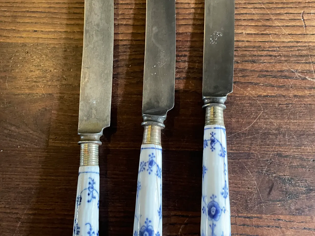 Billede 1 - 3 stk. Musselmalet knive
