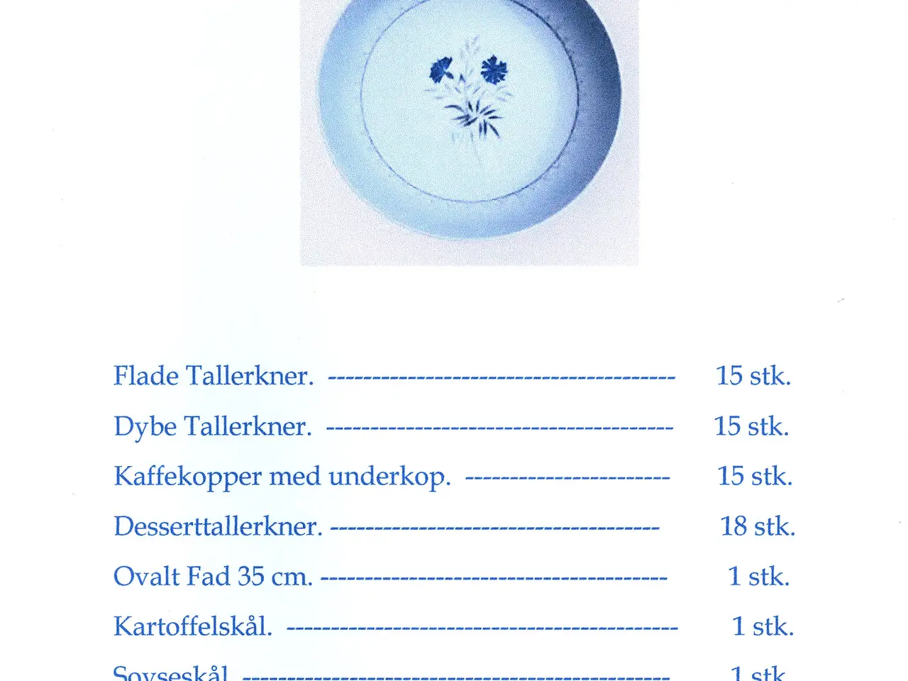 Billede 2 -  Blå kornblomst / Demeter kaffe og spisestel