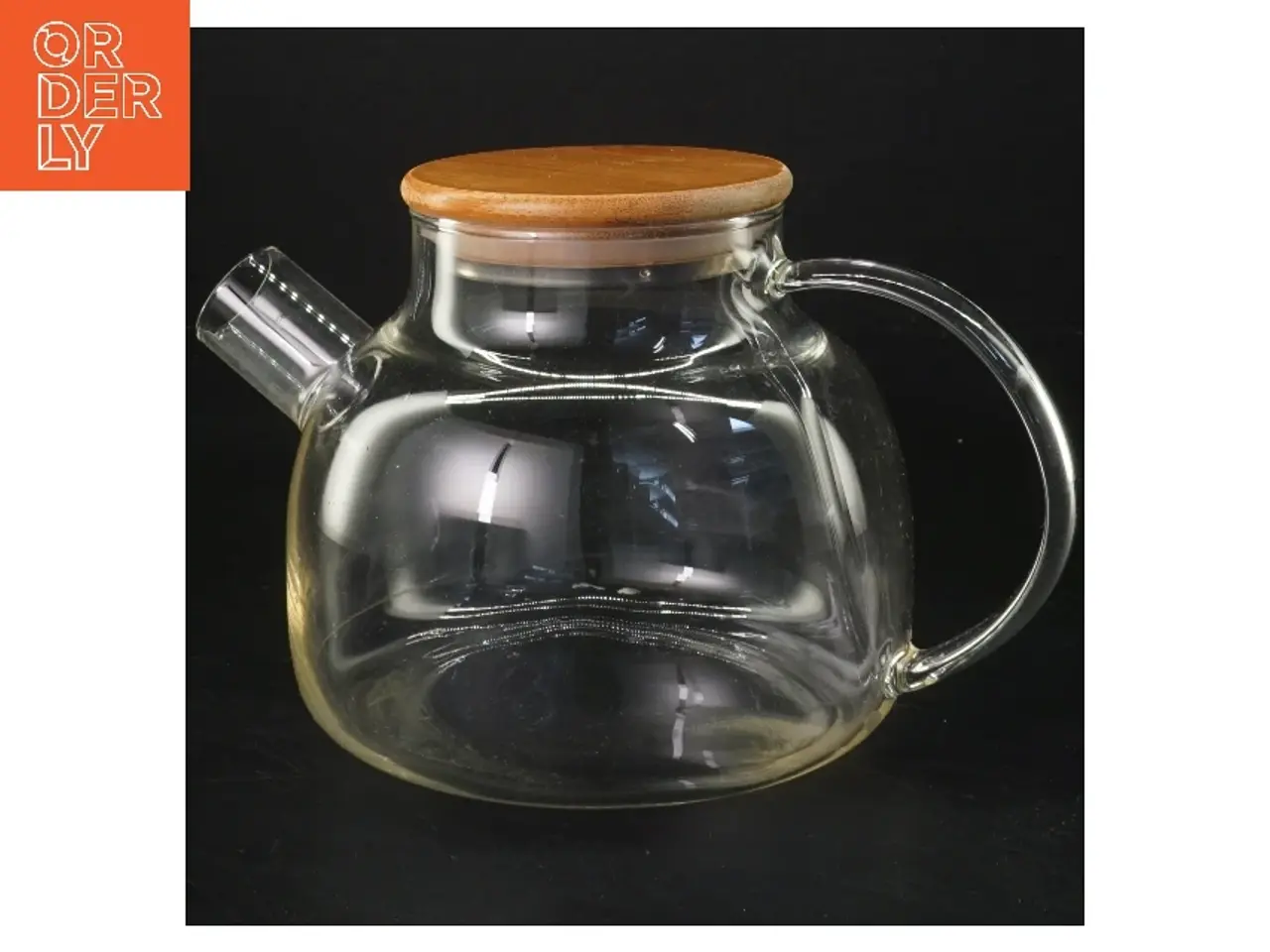 Billede 2 - Glas tekande med træ låg (str. 22x12 cm)