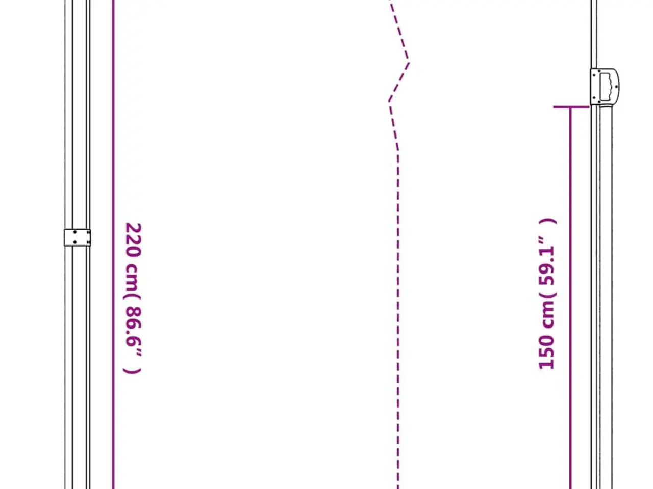 Billede 10 - Sidemarkise 220x500 cm sammenrullelig sort