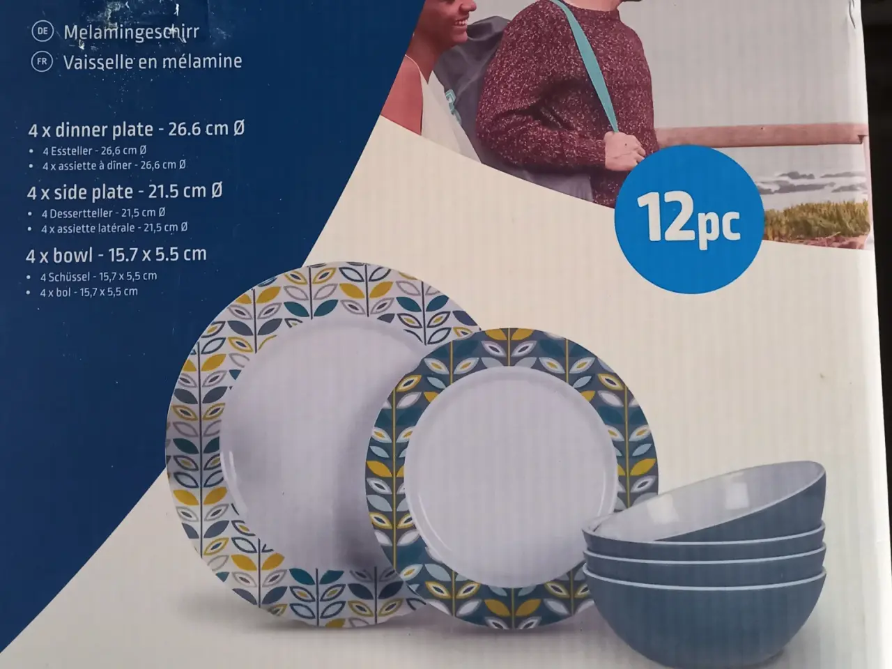 Billede 1 - KAMPA Melamin tallerken-sæt 12 stk.
