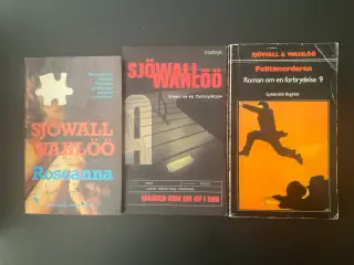 Sjöwall Wahlöö krimibøger 3 paperbacks