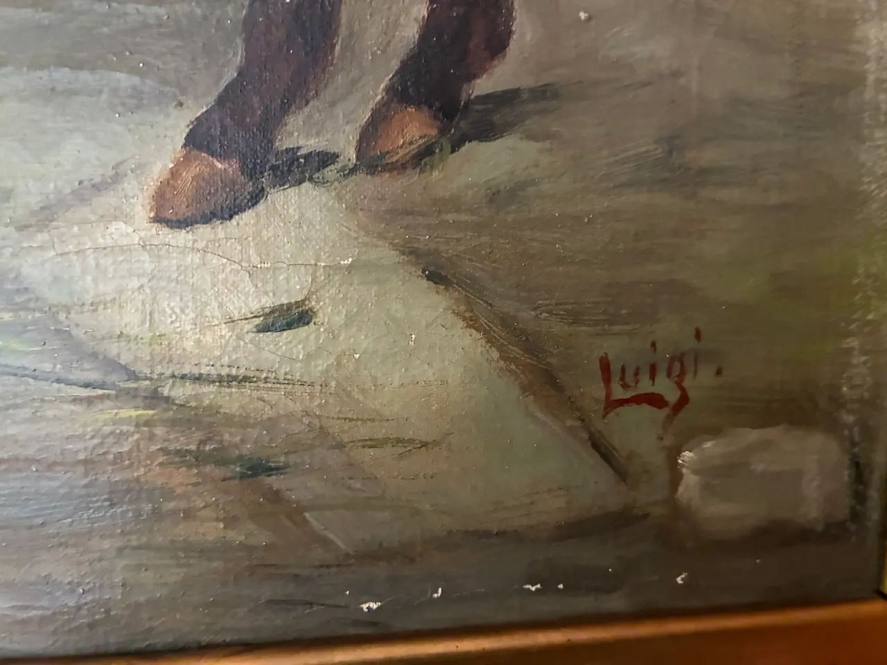 Billede 2 - Olie på Lærred. Æsel af "Luigi"