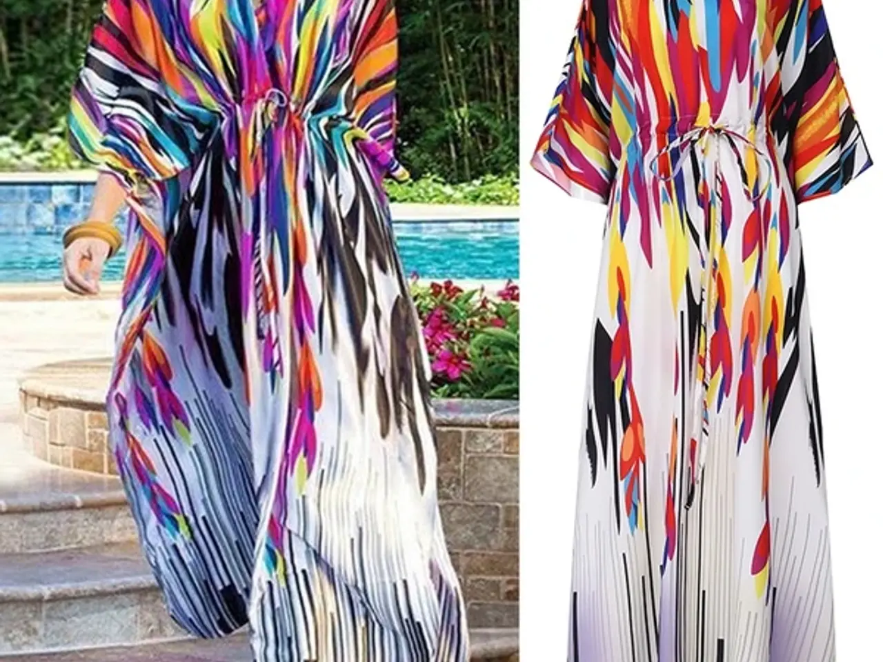 Billede 1 - kjole-sommer bohemian-kaftkan-style kjole.onesize