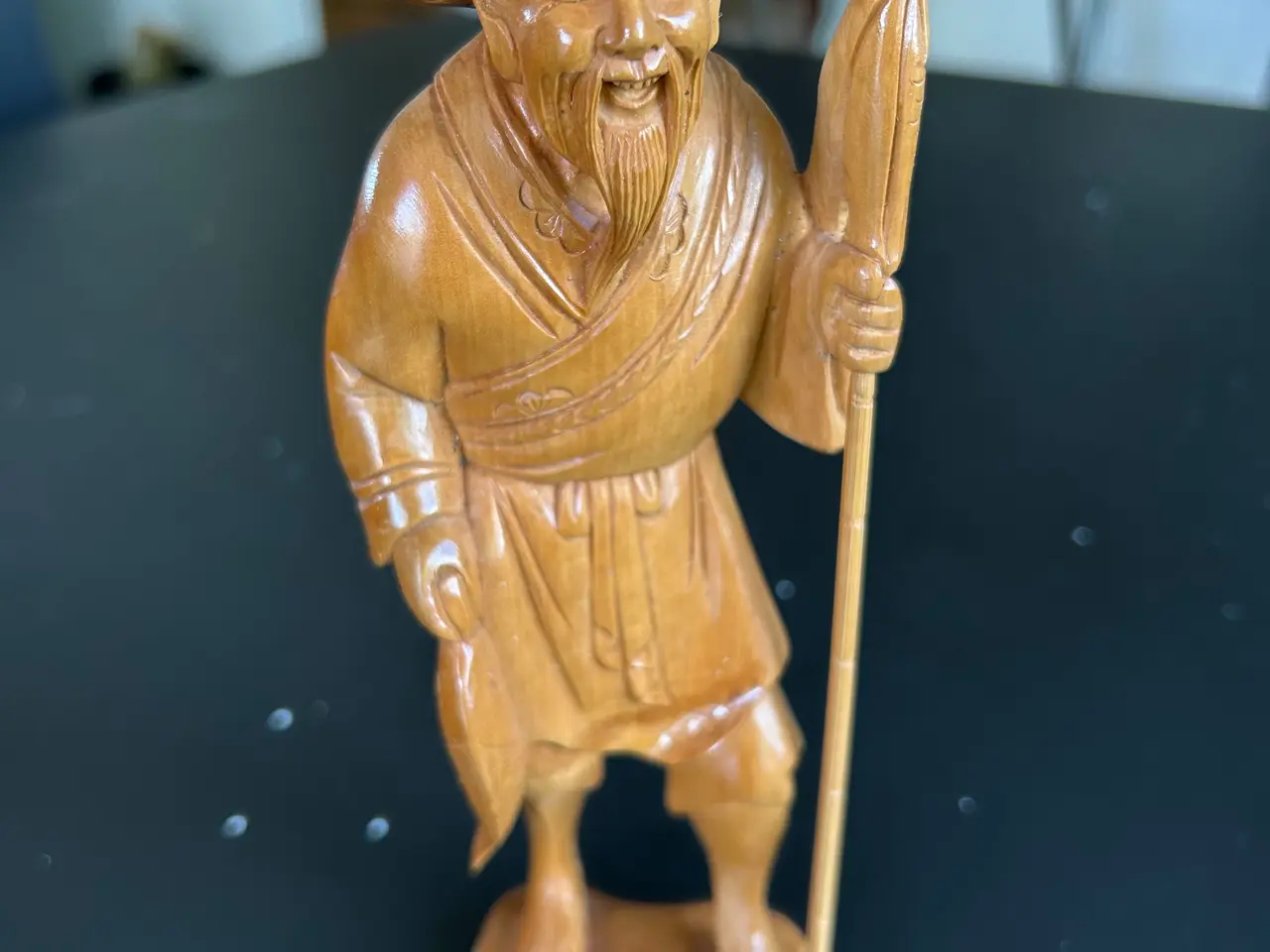 Billede 3 - Vintage håndskåret kinesisk træfigur