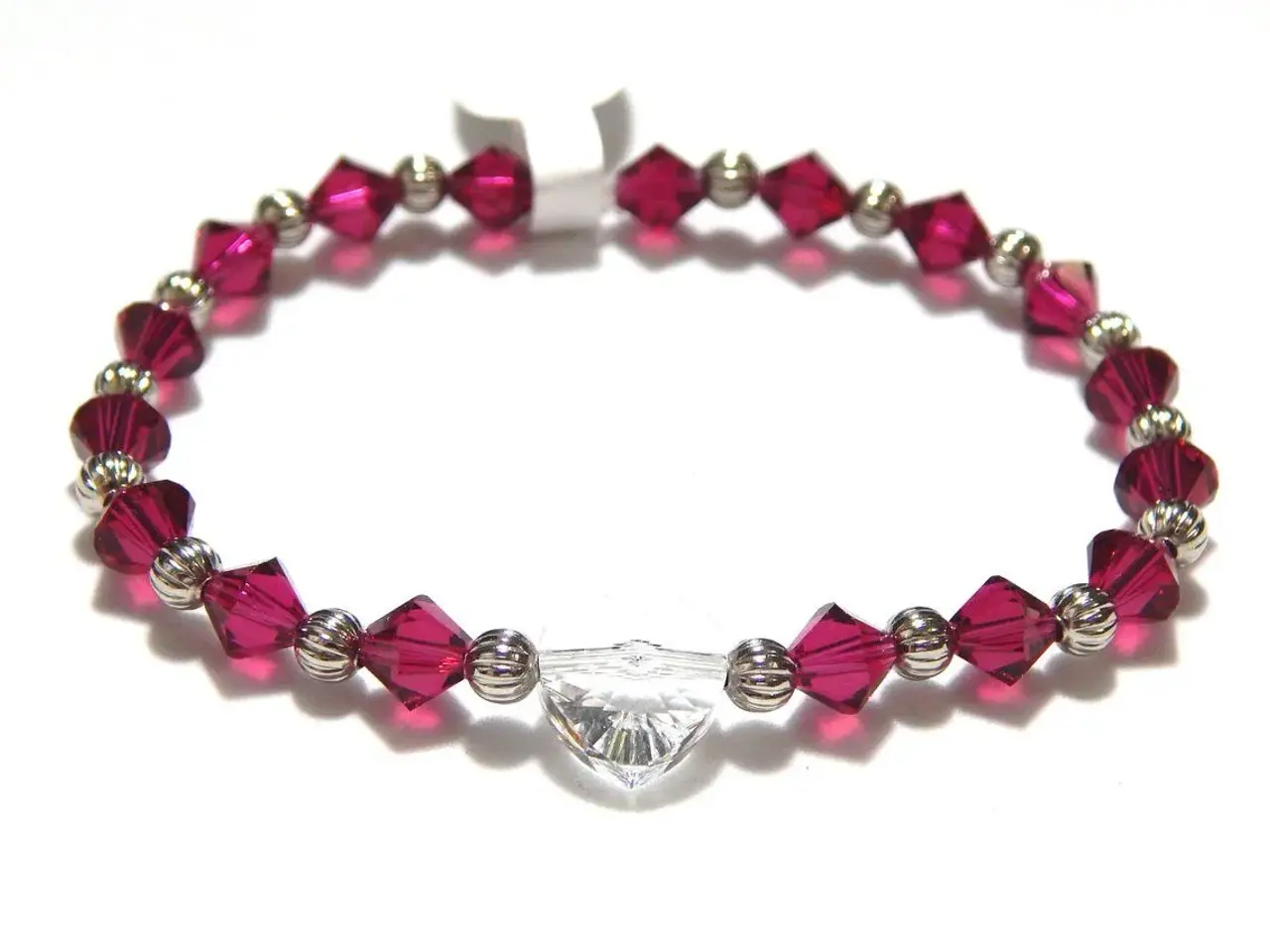 Billede 1 - Armbånd, pink, krystal