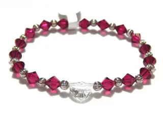 Armbånd, pink, krystal