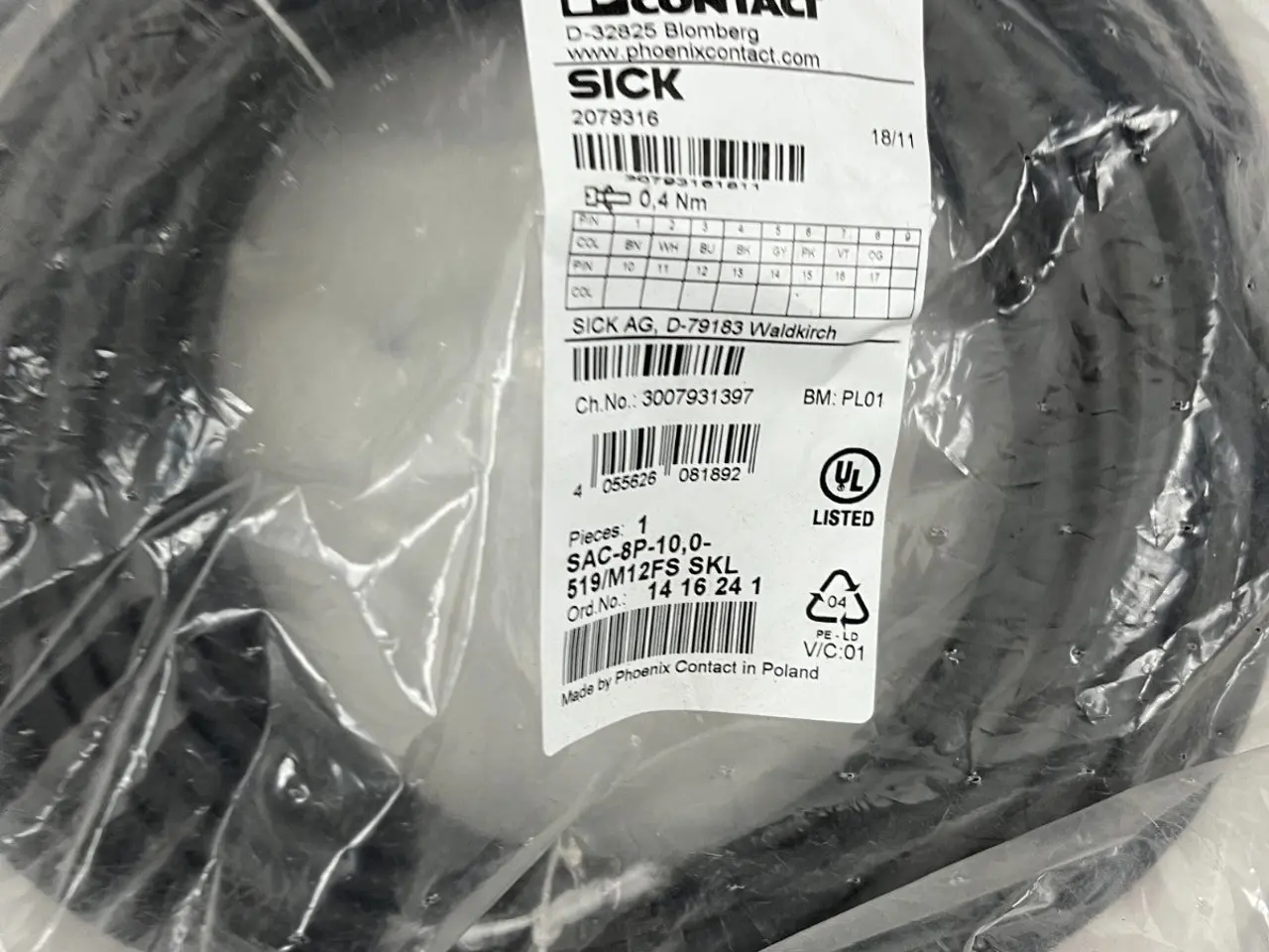 Billede 4 - Phoenix Contact SAC-8P-10.0-519/M12FS SKL Sensor
