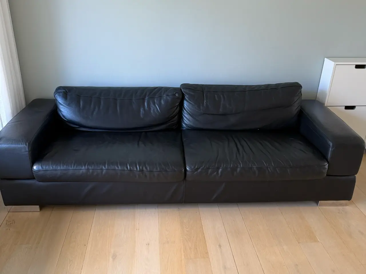 Billede 2 - Sofa i læder med tilhørende puder