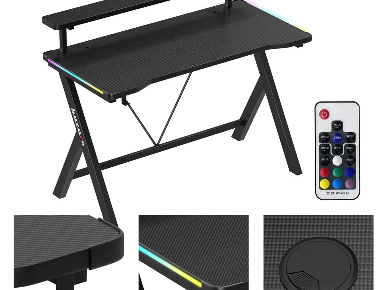 Billede 1 - Gamingbord Huzaro Hero 1.9 RGB - sort