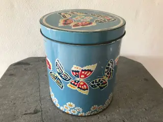 Stor dekorativ dåse m. sommerfugle (retro)