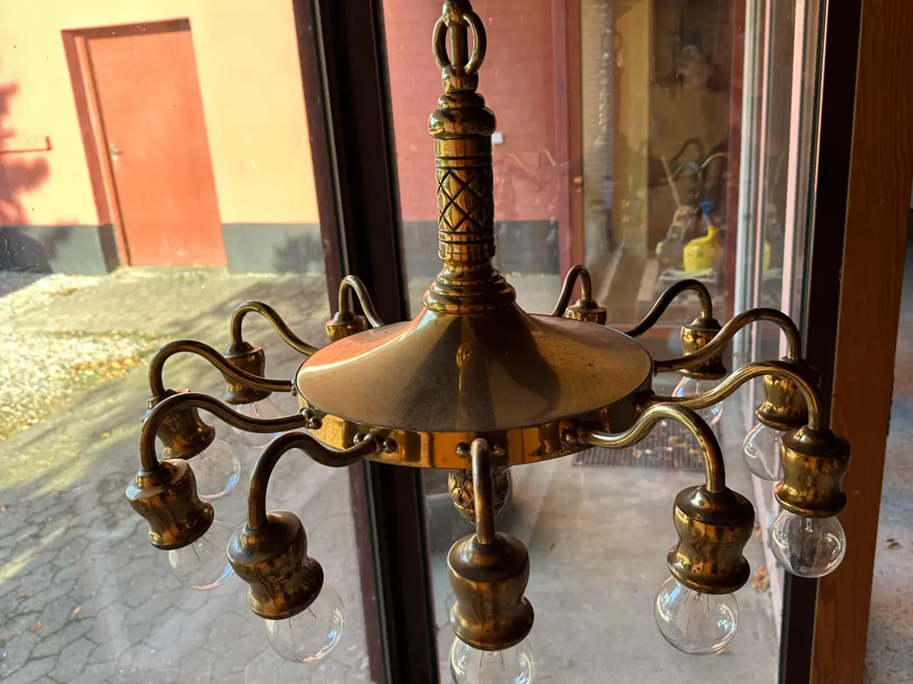 Billede 1 - Loftslampe i messing 