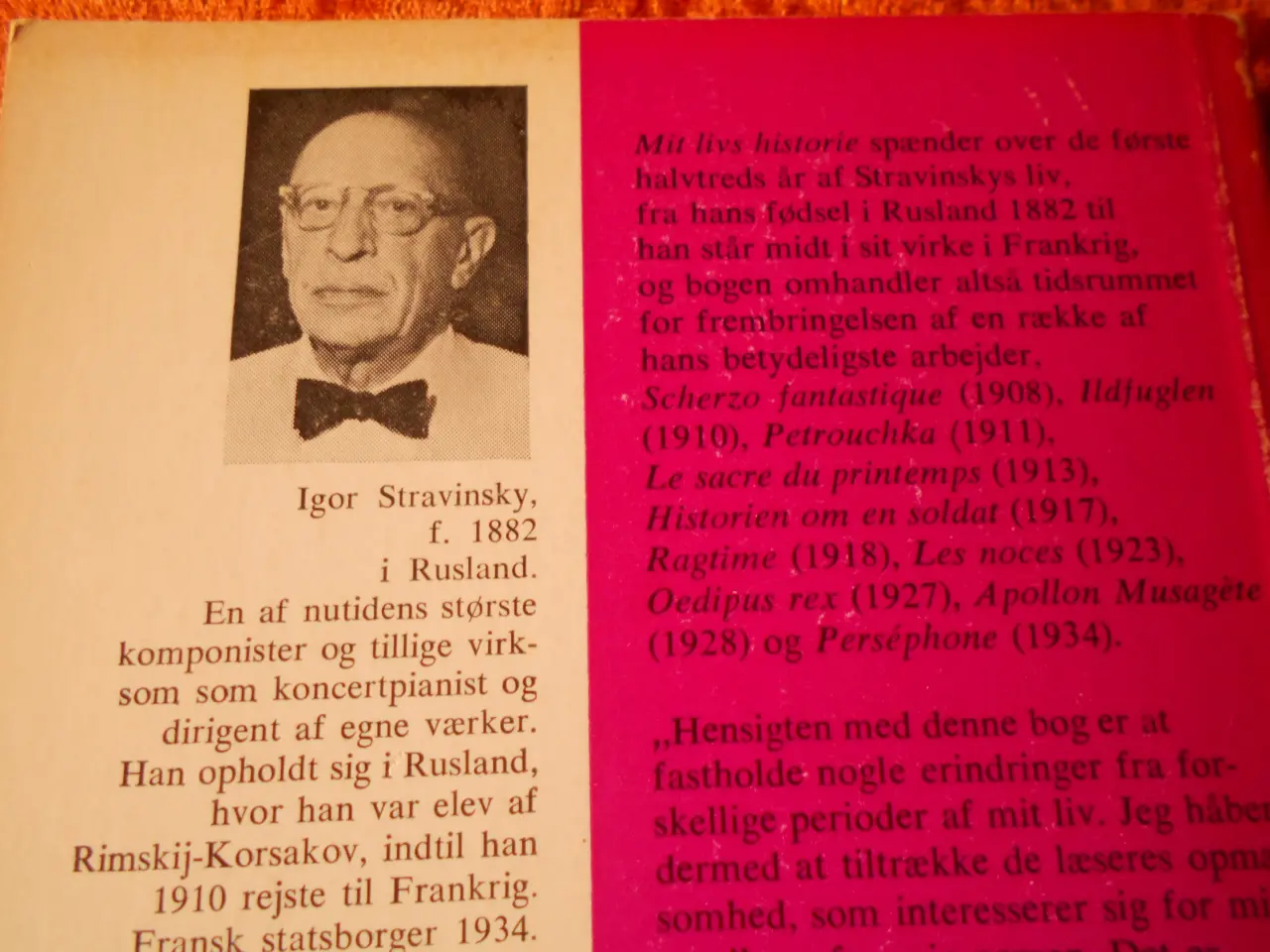 Billede 2 - Mit livs historie, Igor Stravinsky,