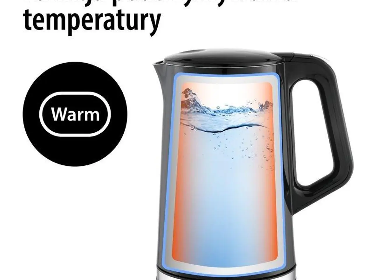 Billede 3 - ELDOM C540 Jetty ledningsfri elkedel med temperaturkontrol 1,7 l sort