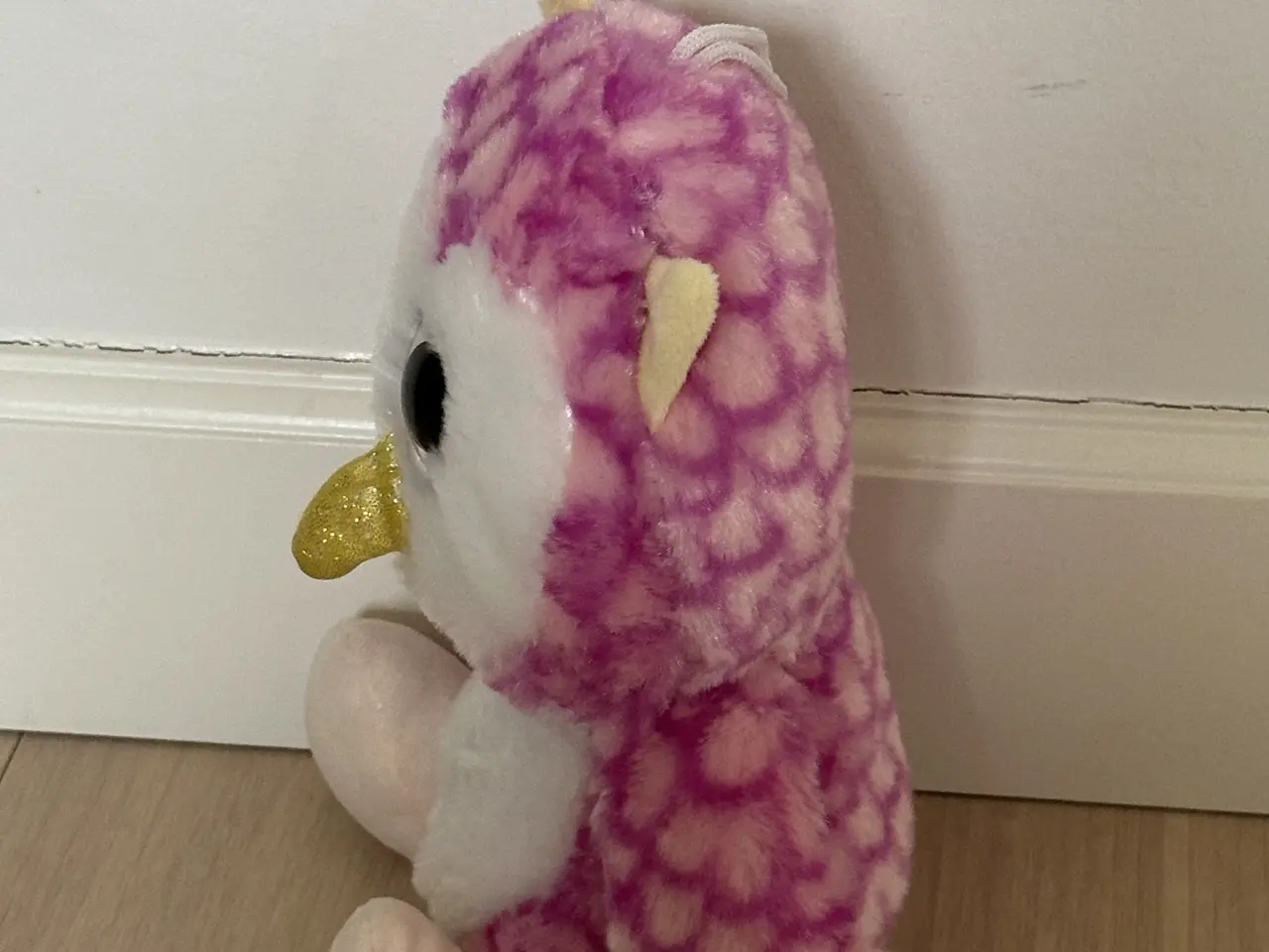 Billede 2 - 🦉 SØD PINK UGLEBAMSE MED GLIMMERØJNE 🦉