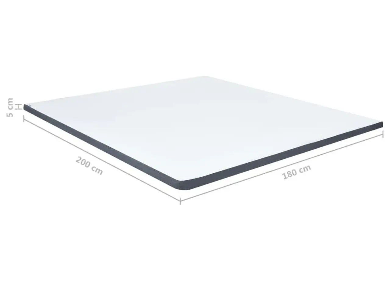 Billede 9 - Topmadras 200 x 180 x 5 cm medium blød - hvid/mørkegrå