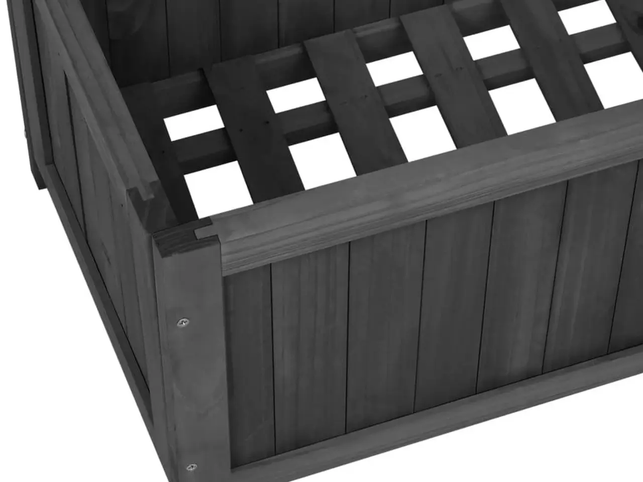 Billede 6 - Plantekasse med espalier 70x30x135 cm massivt fyrretræ sort