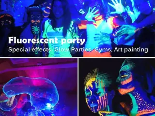 Udlejes - 4 stk. BLACKLIGHT / UV FLADPANEL 150W.
