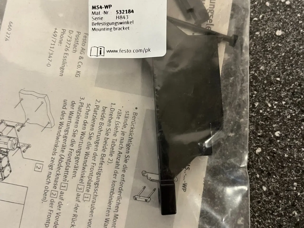 Billede 3 - Festo MS4-WP Mounting Bracket Kit 532184 - ny