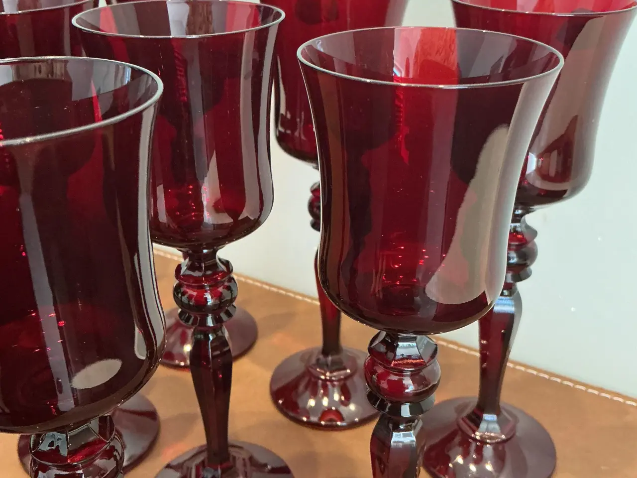 Billede 3 - Rubinrøde krystal glas 