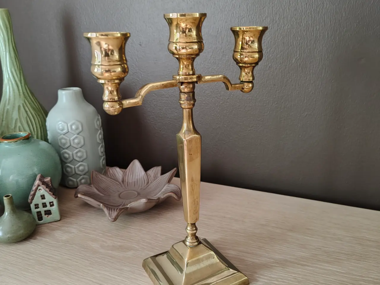 Billede 3 - Flot messing kandelaber